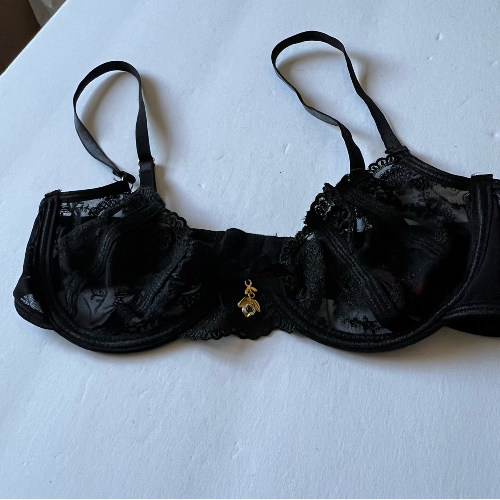SEVEN ‘TILL MIDNIGHT LACE BRA BLACK SIZE SMALL NWOT - Picture 2 of 16